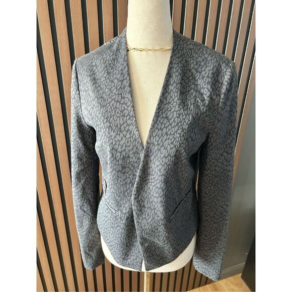 Banana republic animal print like blazer size 6 gray - Picture 1 of 6